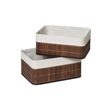 Orsina Dark Brown Bamboo Storage Boxes – Sustainable Home Organiser