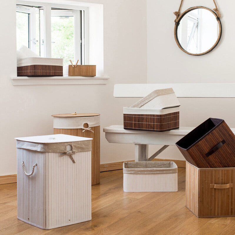 Orsina Dark Brown Bamboo Storage Boxes – Sustainable Home Organiser