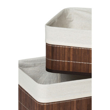 Orsina Dark Brown Bamboo Storage Boxes – Sustainable Home Organiser