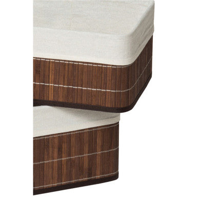 Orsina Dark Brown Bamboo Storage Boxes – Sustainable Home Organiser