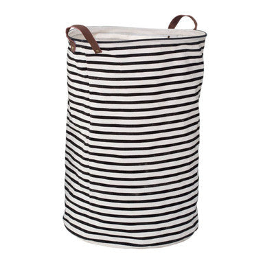 Orsina Striped Laundry Bag – Black and Natural Minimalist Storage