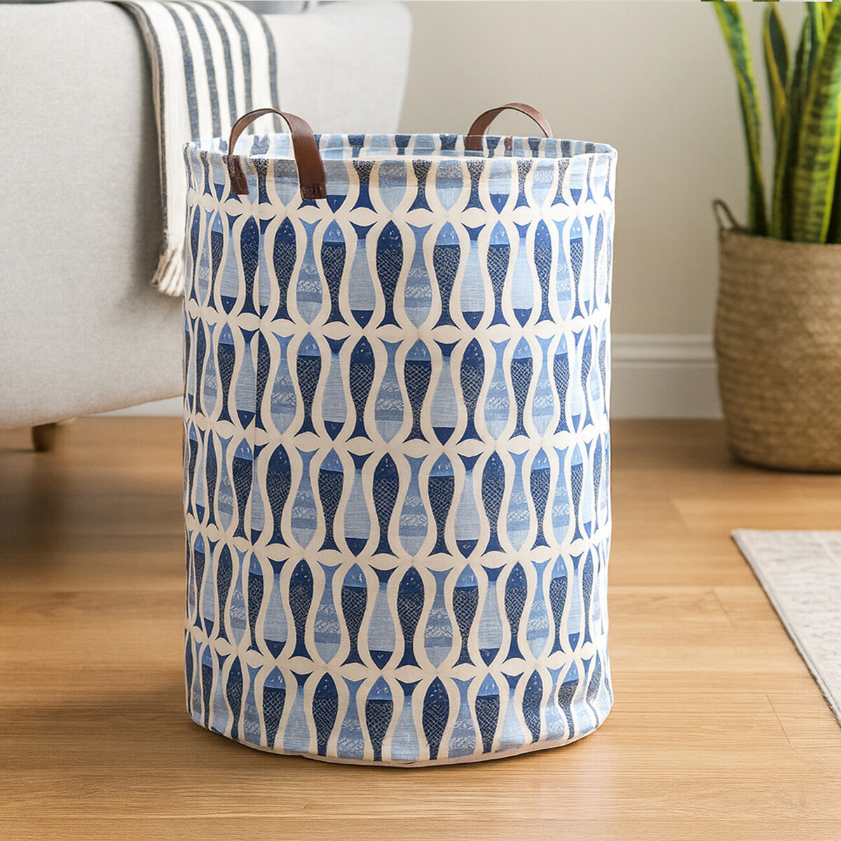 Orsina Pisces Blue Laundry Bag – Eco-Friendly Luxury Storage Hamper