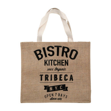 Orsina Bistro Jute Shopping Bag – Large Reusable Grocery Market Tote