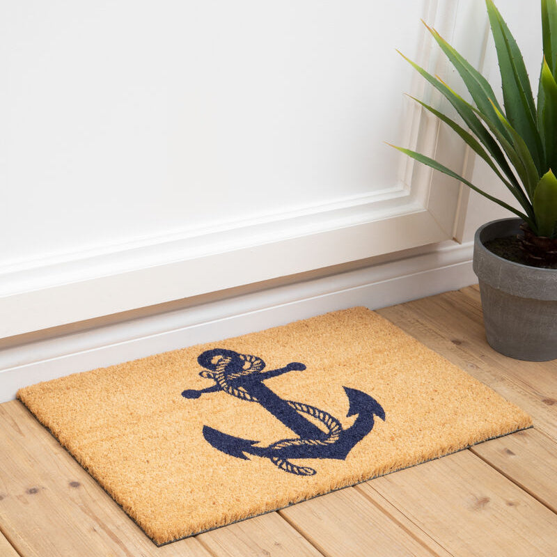 Orsina Sailor Coir Doormat – Durable Nautical Coastal Entryway Mat