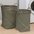 Orsina Woven Storage Baskets – Set of 2 Black & White Zigzag Baskets