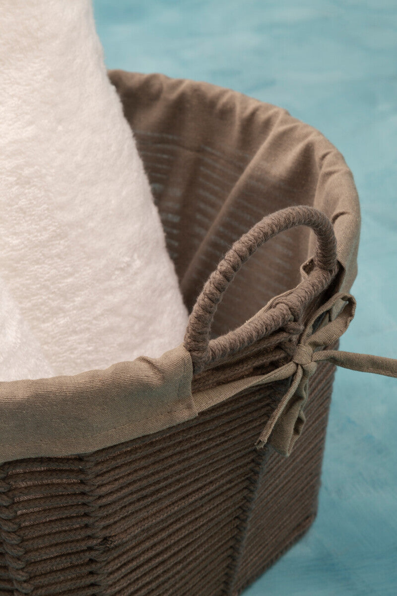 Orsina Lida Grey Round Cotton Rope Storage Baskets - Set of 3