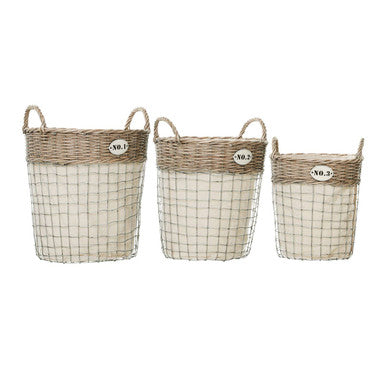 Orsina Lida Round Laundry Baskets – Set of 3 Home Storage Hampers