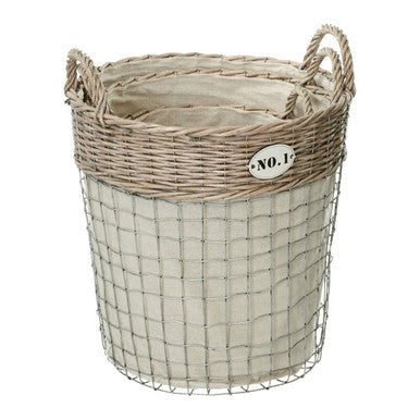 Orsina Lida Round Laundry Baskets – Set of 3 Home Storage Hampers