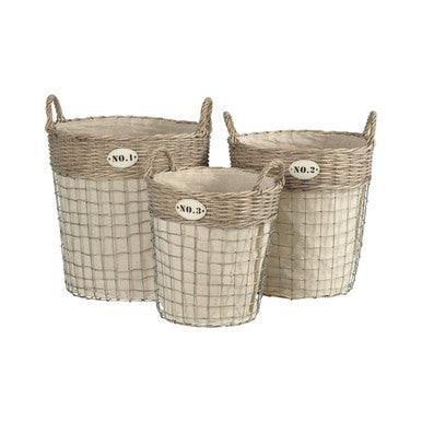 Orsina Lida Round Laundry Baskets – Set of 3 Home Storage Hampers