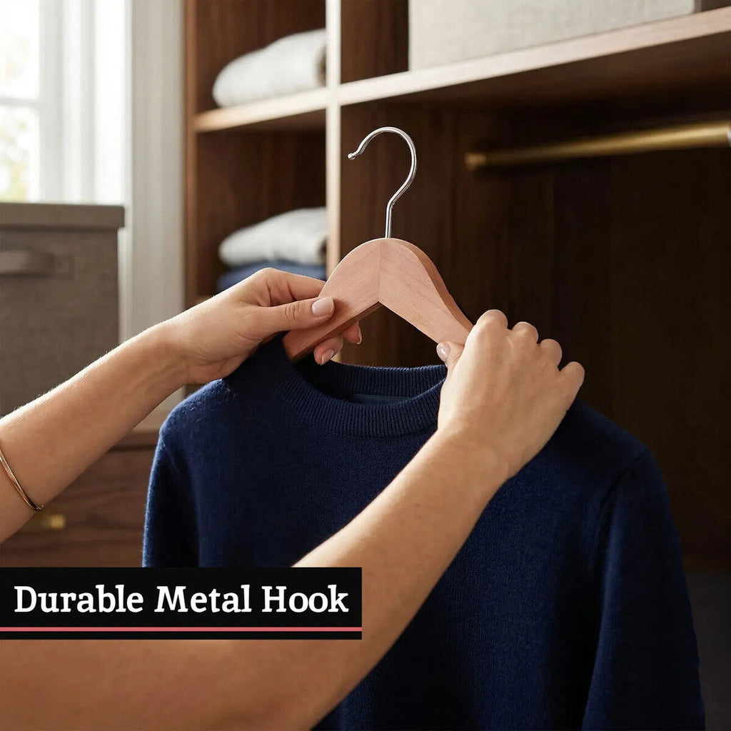 Orsina Cedar Wood Clothes Hanger with Notches – Luxury Garment Care