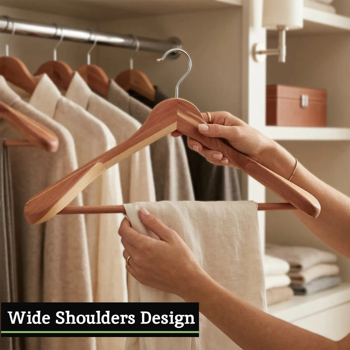 Orsina Cedar Wood Trouser Rail Clothes Hanger – Luxury Wardrobe Storage