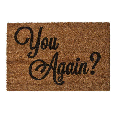 Orsina Filta You Again Doormat – Funny Black Script Entryway Mat