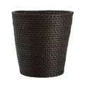 Orsina Lidi Black Rattan Waste Basket – Modern Minimalist Bin