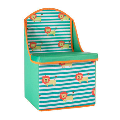 Orsina Lion Design Kids Storage Seat | Wooden Toy Box Ottoman