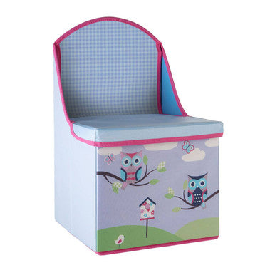 Orsina Children's Owl Design Storage Seat | Toy Box Ottoman for Kids