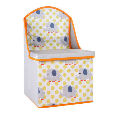 Orsina Elephant Kids Storage Seat – Grey Polyester Toy Ottoman Box
