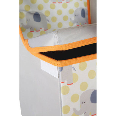 Orsina Elephant Kids Storage Seat – Grey Polyester Toy Ottoman Box