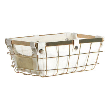 Orsina Harga Small Gold Wire Storage Basket with Lining | 62 Characters