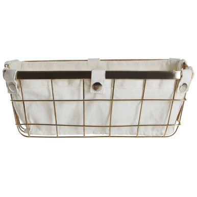 Orsina Harga Small Gold Wire Storage Basket with Lining | 62 Characters