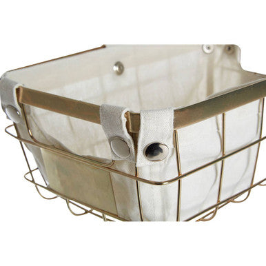Orsina Harga Small Gold Wire Storage Basket with Lining | 62 Characters