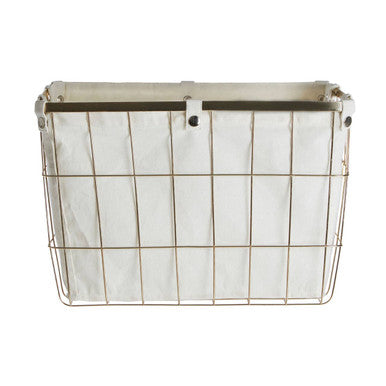 Orsina Harga Large Gold Wire Storage Basket with Lining – 70cm