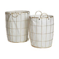 Orsina Set of 2 Round Gold Wire Laundry Baskets – Modern Home Storage