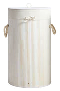 Orsina Round White Bamboo Laundry Hamper – Eco-Friendly Storage