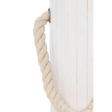 Orsina Round White Bamboo Laundry Hamper – Eco-Friendly Storage
