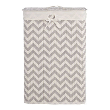 Orsina Kankyo Laundry Hamper – White and Grey Chevron Storage