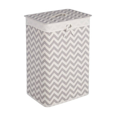 Orsina Kankyo Laundry Hamper – White and Grey Chevron Storage