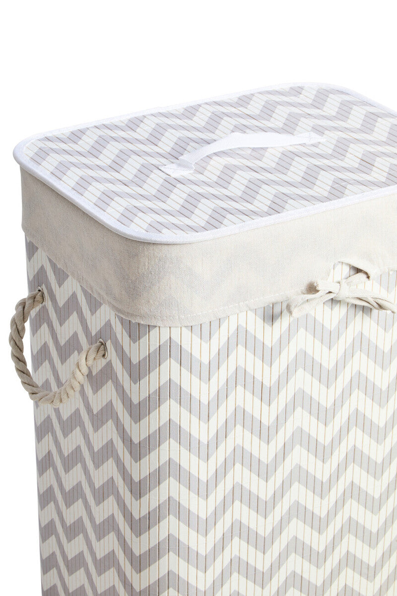 Orsina Kankyo Laundry Hamper – White and Grey Chevron Storage