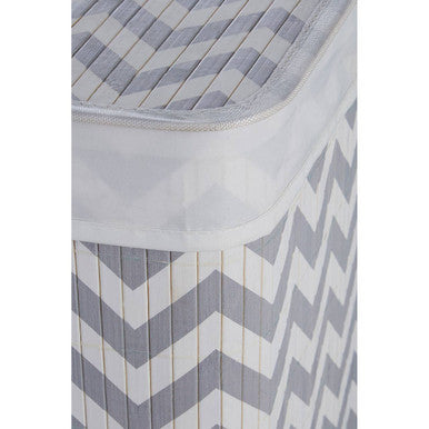 Orsina Kankyo Laundry Hamper – White and Grey Chevron Storage