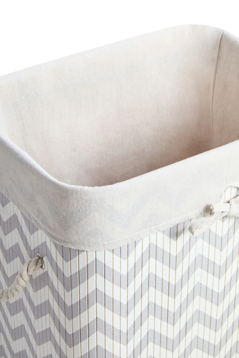 Orsina Kankyo Laundry Hamper – White and Grey Chevron Storage