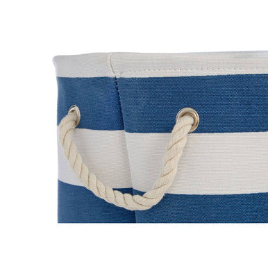 Orsina Nautical Blue and White Striped Laundry Hamper – Coastal Decor