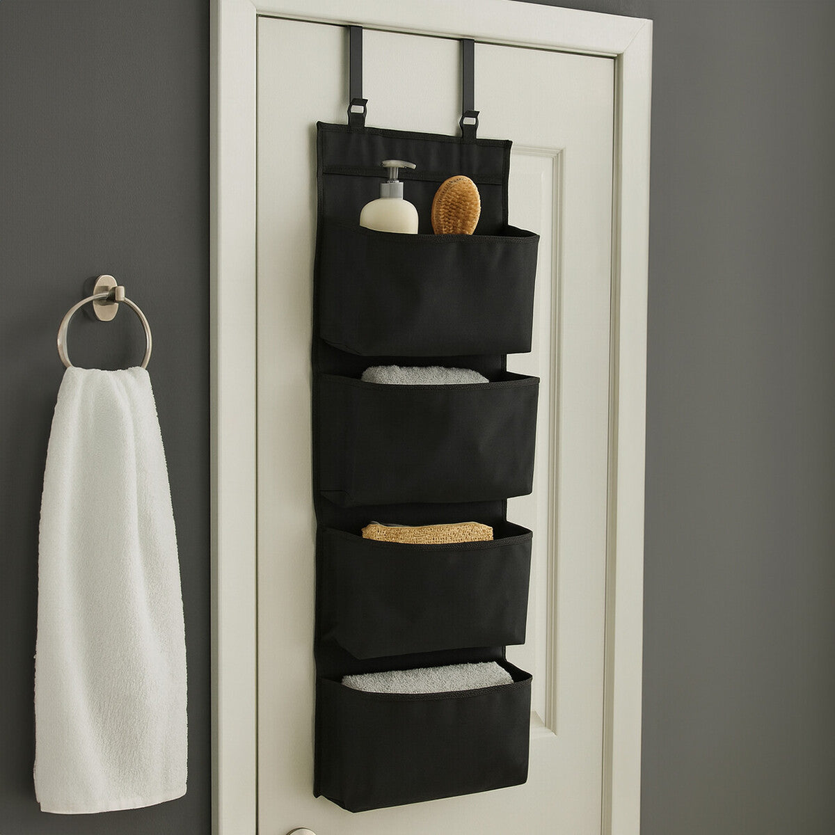 Orsina Verti Over Door Hanging Organiser – Black Space Saving Storage