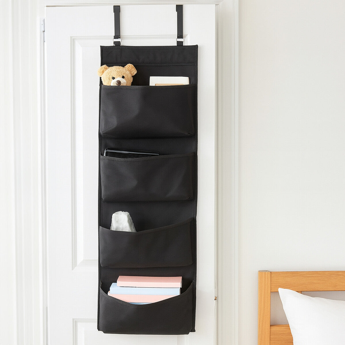 Orsina Verti Over Door Hanging Organiser – Black Space Saving Storage