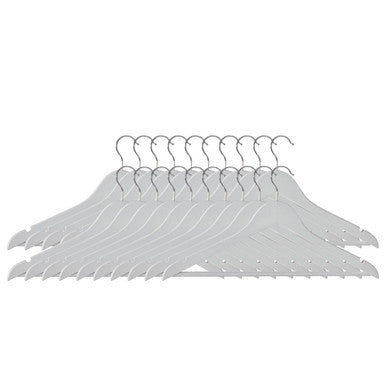 Orsina Matte White Clothes Hangers – Set of 20 Non-Slip Wardrobe Hangers
