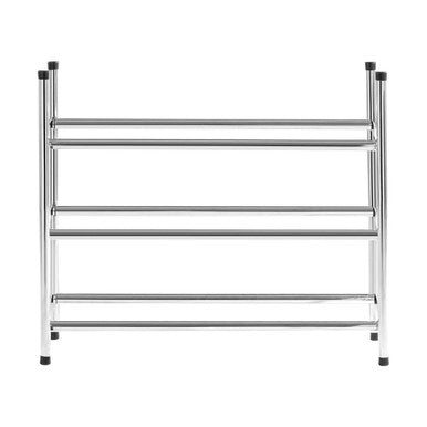 Orsina Tavia Expandable 3-Tier Chrome Shoe Rack – 18 Pair Capacity
