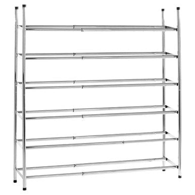 Orsina Tavia 6-Tier Chrome Shoe Rack | Modern Hallway Storage