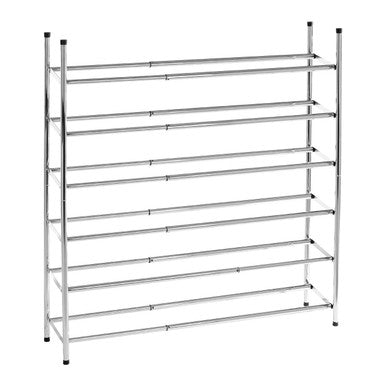 Orsina Tavia 6-Tier Chrome Shoe Rack | Modern Hallway Storage