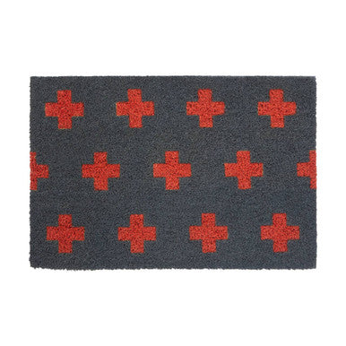 Orsina Neon Crosses Coir Doormat – Modern Durable Outdoor Entrance Mat