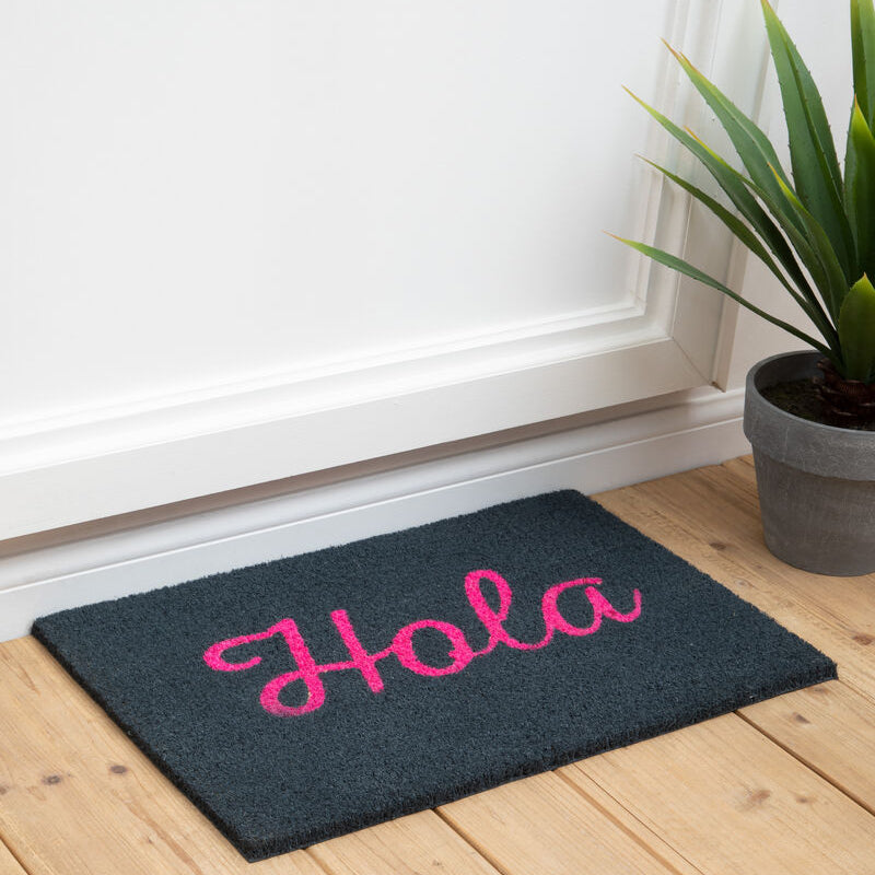 Orsina Neon Hola Coir Doormat – Modern Eco-Friendly Outdoor Welcome Mat