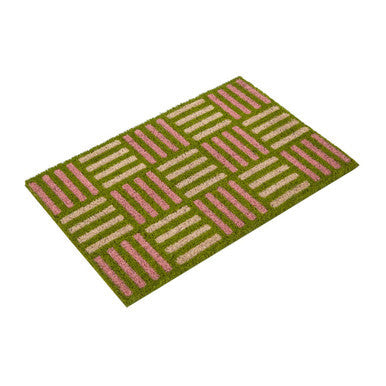 Orsina Filta Green Grid Doormat – Modern Coir Entrance Mat