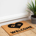 Orsina Filta Paw Heart Doormat – Coir Bristle Pet Entrance Mat