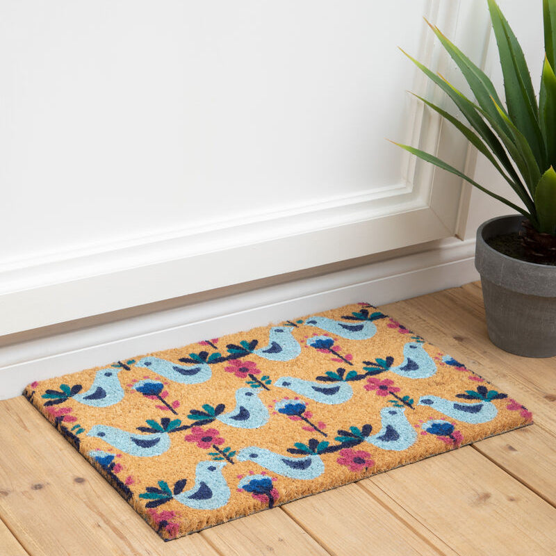 Orsina Sparrows Coir Doormat – Eco-Friendly Nature Inspired Outdoor Mat