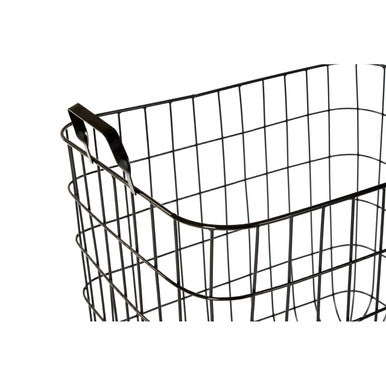 Orsina Rowan Black Wire Storage Baskets – Set of 2 Stackable Metal Bins