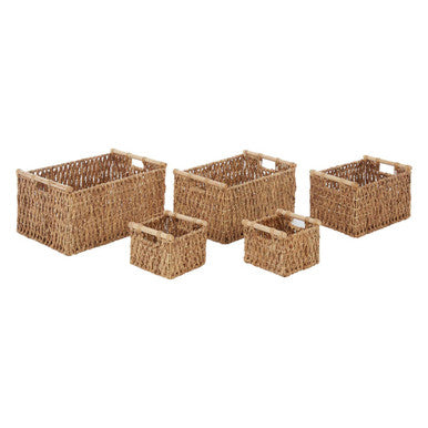 Orsina Lidi Water Hyacinth Storage Baskets | Woven Set of 5