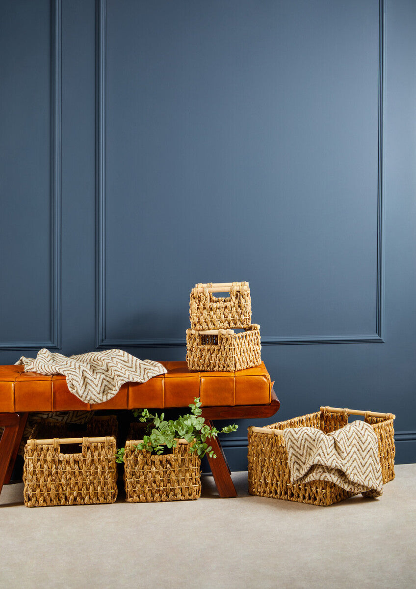 Orsina Lidi Water Hyacinth Storage Baskets | Woven Set of 5