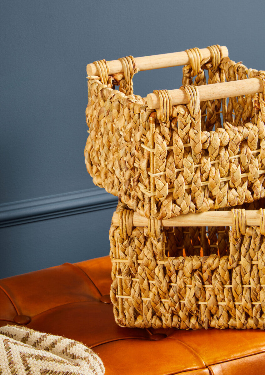 Orsina Lidi Water Hyacinth Storage Baskets | Woven Set of 5
