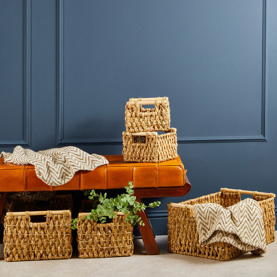Orsina Lidi Water Hyacinth Storage Baskets | Woven Set of 5